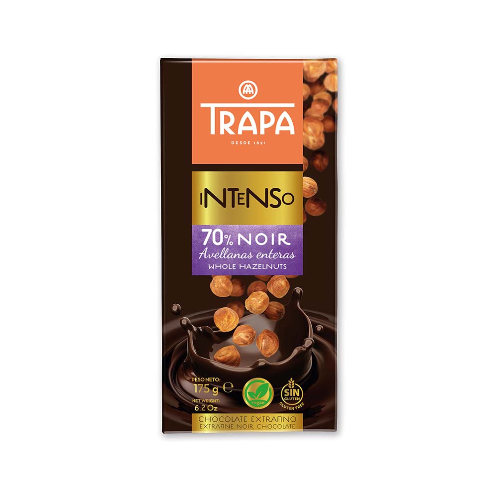 西班牙Trapa 整顆榛果70%黑巧克力175g