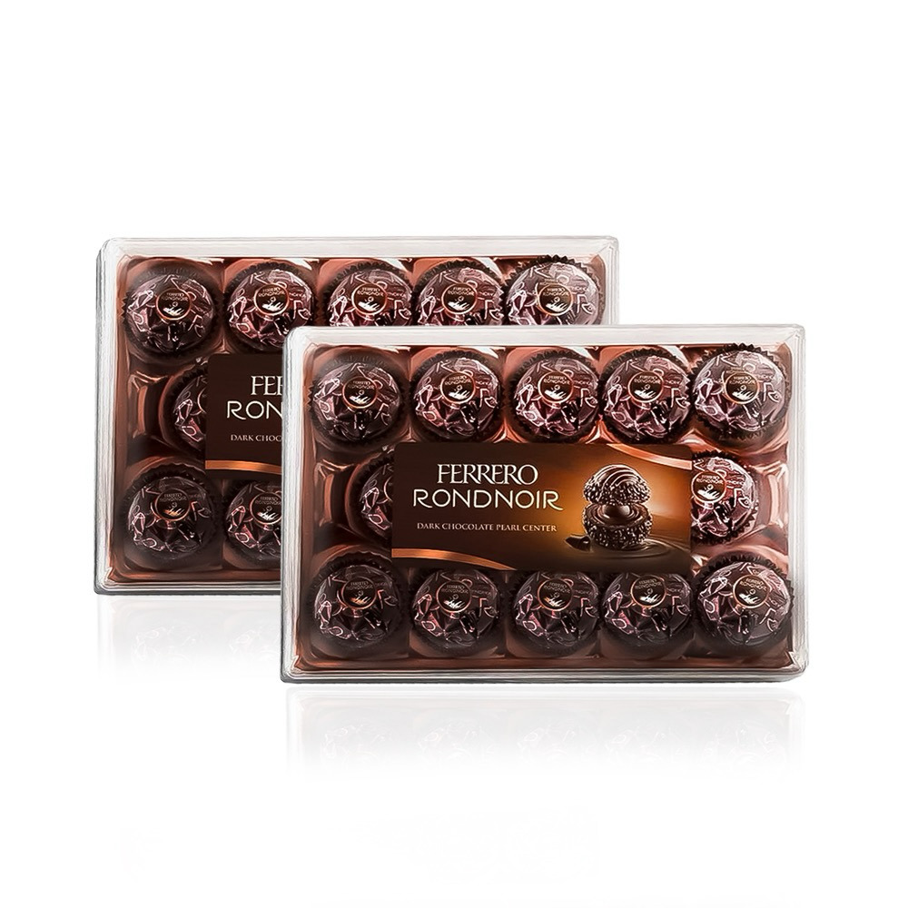 【義大利 FERRERO RONDNOIR】朗莎黑巧克力 (14顆盒裝x2盒)