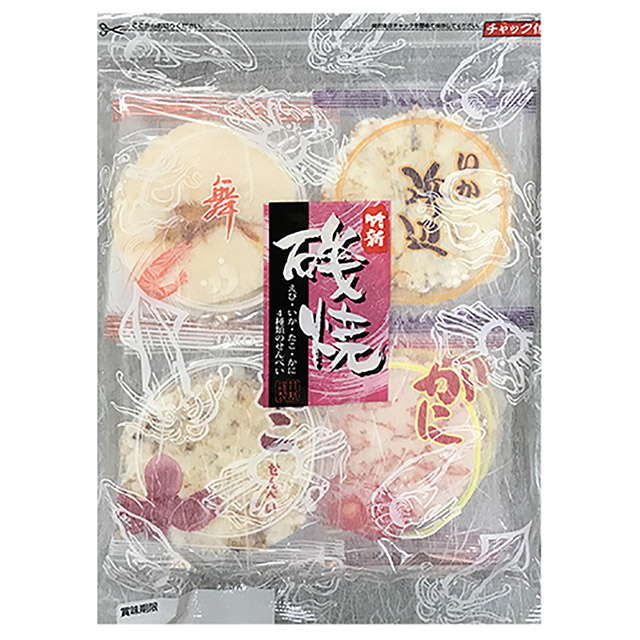 日本竹新 磯燒蝦綜合煎餅96g