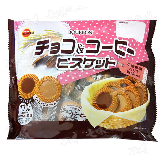 [北日本 巧克力風味&咖啡風味餅乾家庭包 163.2g