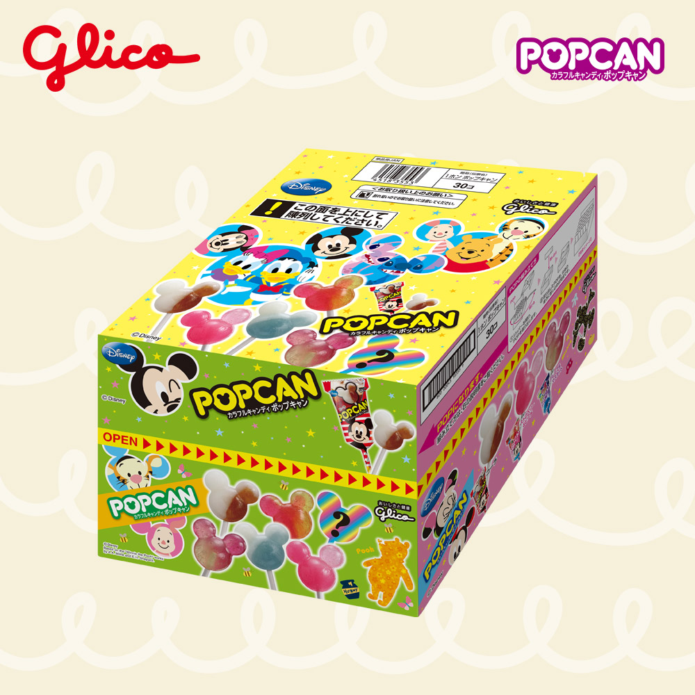 【Glico 格力高】POP CAN造型棒棒糖 盒裝(30支)