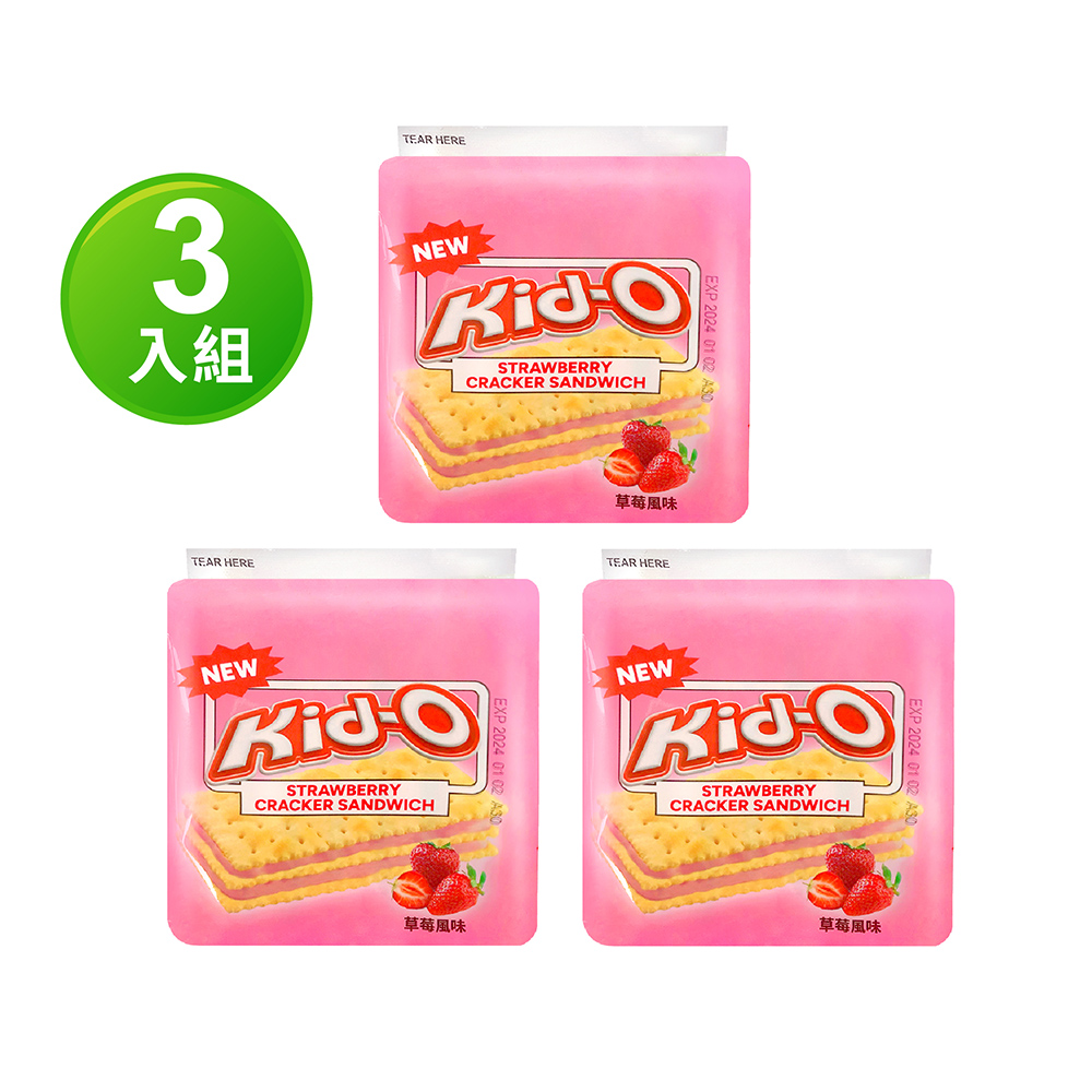 Kid-O 三明治餅乾-草莓風味(136gX3入)
