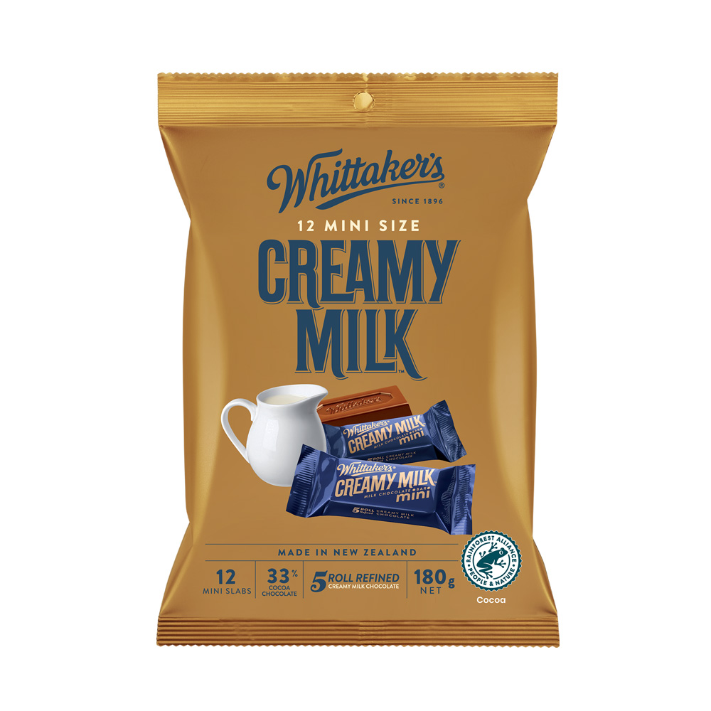 《紐西蘭Whittakers》牛奶巧克力-磚形分享包(180g)