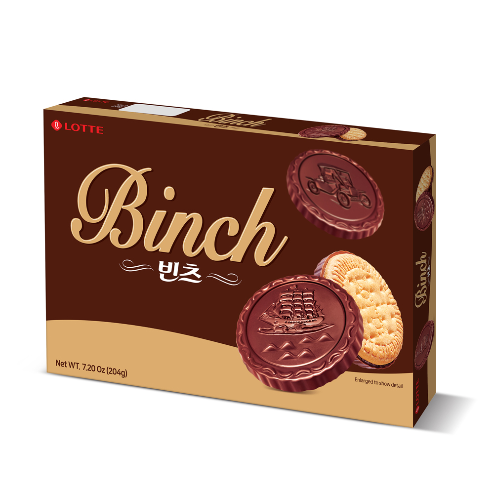韓國樂天BINCH 巧克力餅乾(204g)x6