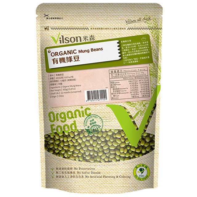 【米森 vilson】有機綠豆(450g/包)