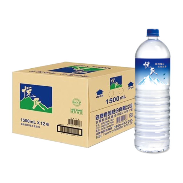 《悅氏》礦泉水1500ml x3箱(共36入)