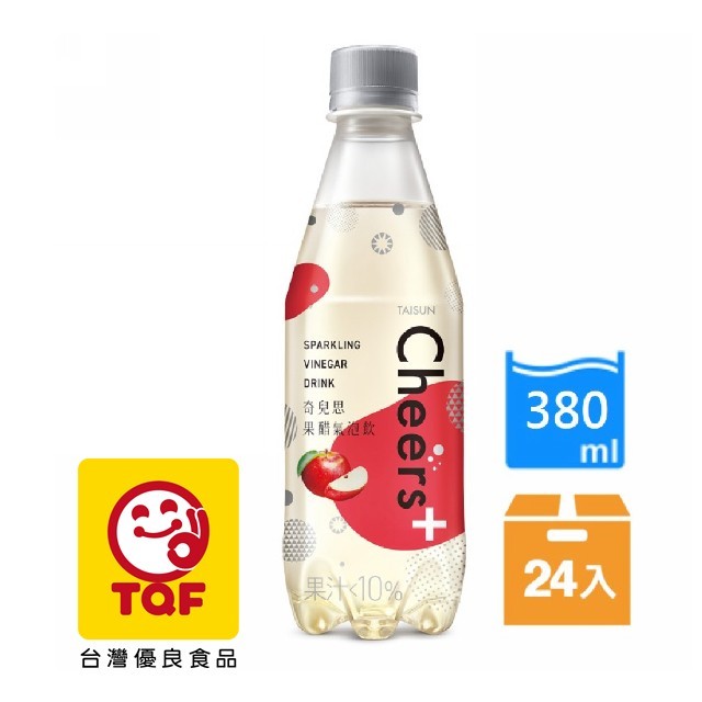 泰山 Cheers+ 果醋氣泡飲 (380ml*24入/箱)