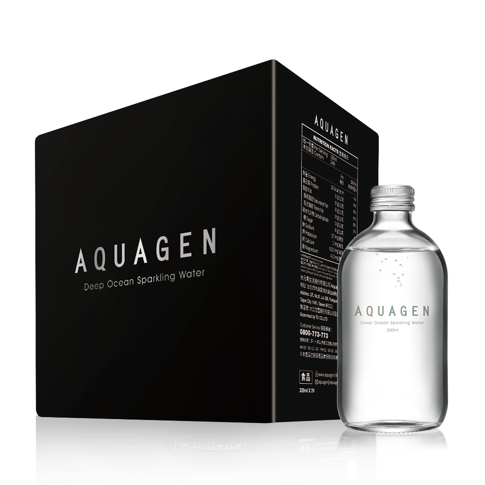 aquagen 海洋深層氣泡水 330ml(24入/箱)x5箱