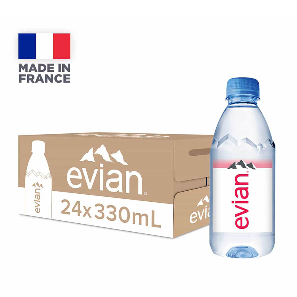 【evian依雲】天然礦泉水(330mlX24入)保特 (兩箱)