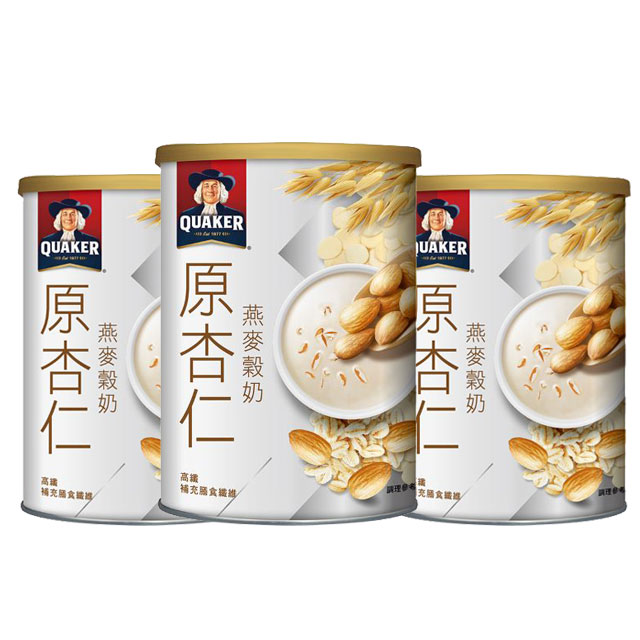 桂格 原杏仁燕麥榖奶x3罐(390g/罐)