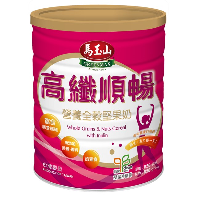 《馬玉山》營養全榖堅果奶-高纖順暢配方850gx2(鐵罐)