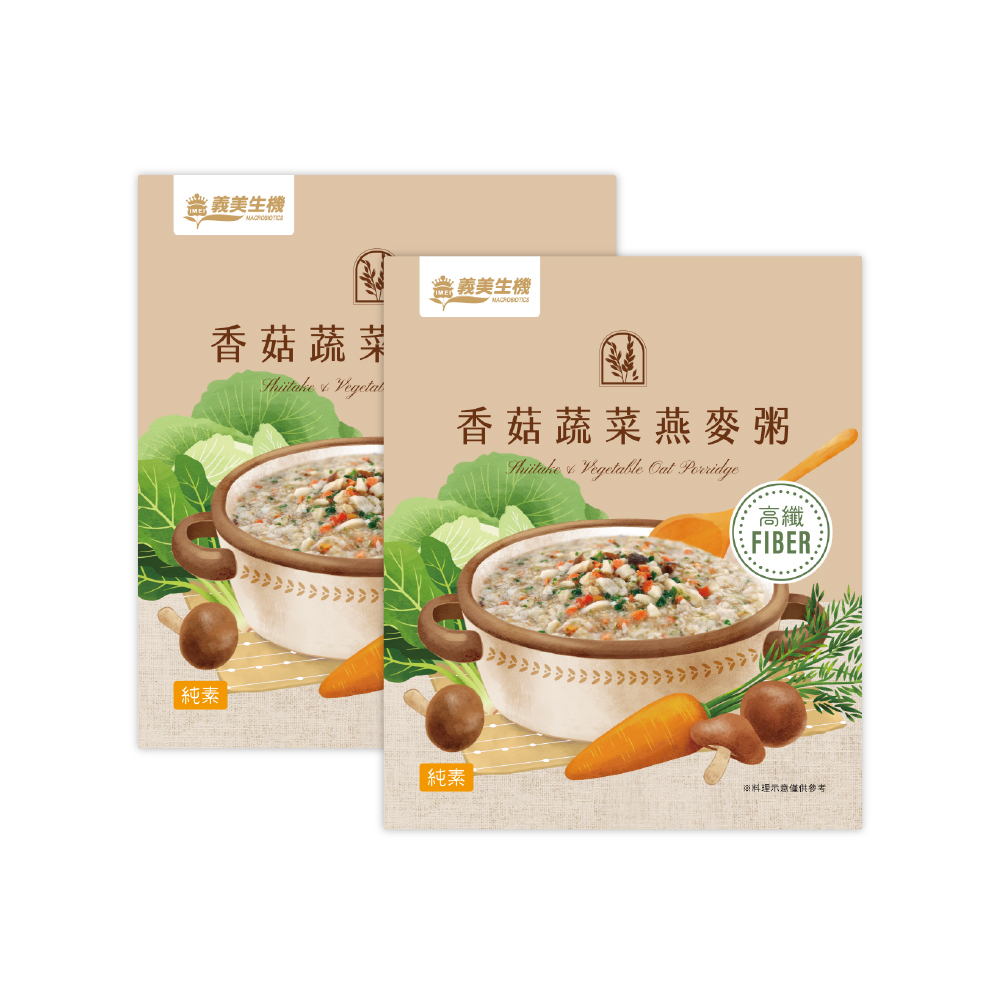 【義美生機】香菇蔬菜燕麥粥250gX2盒