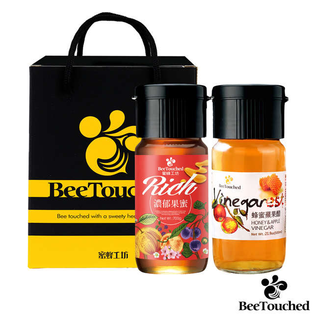 【蜜蜂工坊】好醋蜜禮盒(濃郁果蜜700g+蜂蜜蘋果醋500ml)
