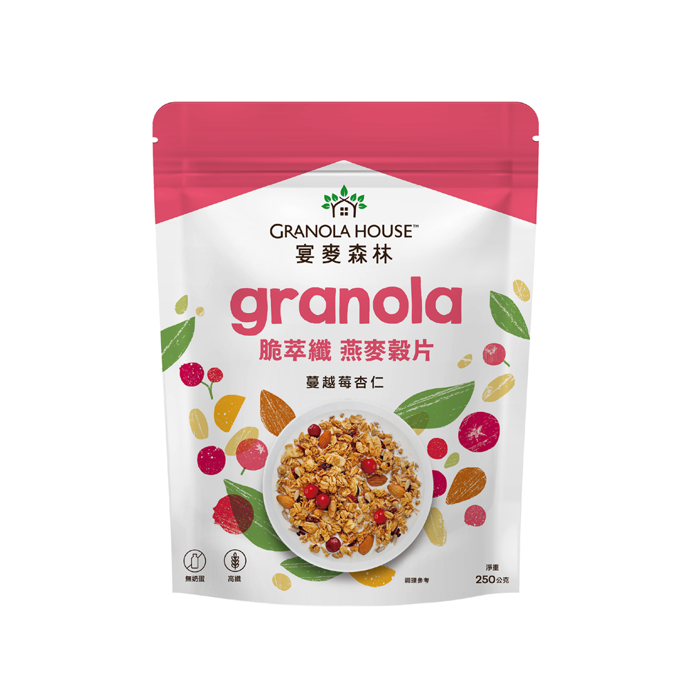 【Granola House】脆萃纖燕麥穀片-蔓越莓杏仁（250g/包）
