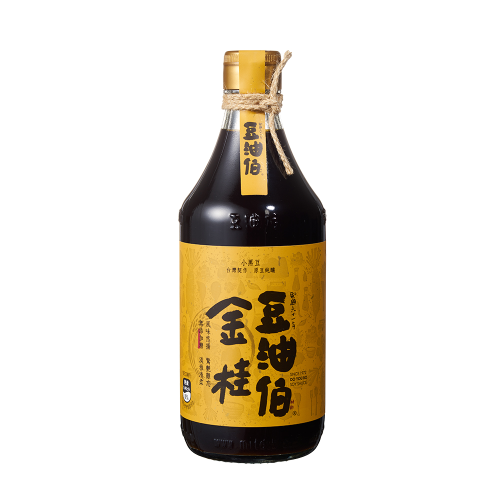 【豆油伯】金桂釀造醬油500ml(無添加糖黑豆醬油)