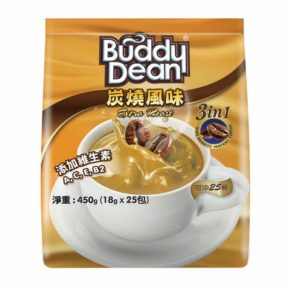 Buddy Dean 巴迪三合一咖啡-炭燒風味(18g*25包入/袋)