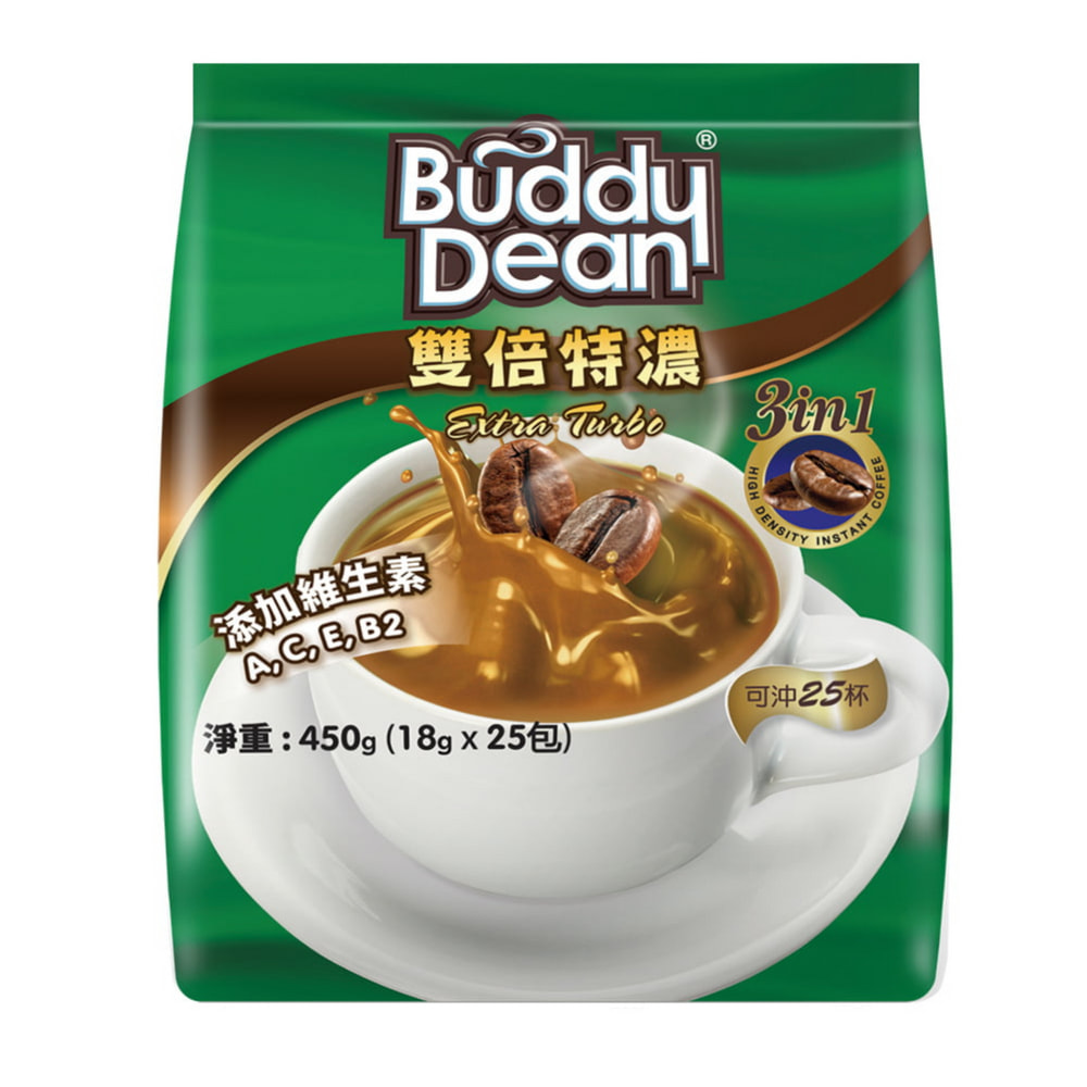 Buddy Dean 巴迪三合一咖啡-雙倍特濃(18g*25包入/袋)