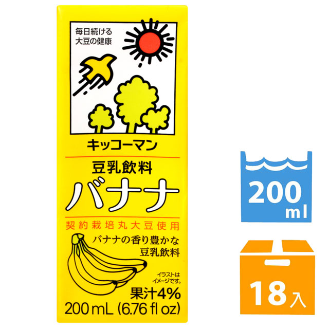 龜甲萬豆乳-香蕉風味 (200ml *18入)