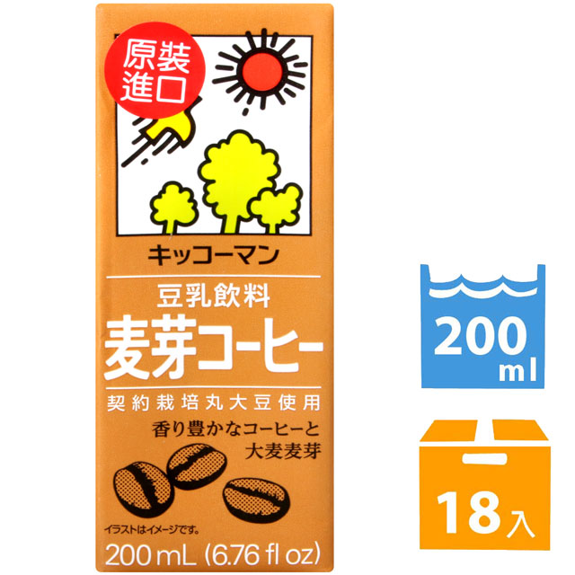 龜甲萬 龜甲萬豆乳-麥芽咖啡風味 (200ml *18入)