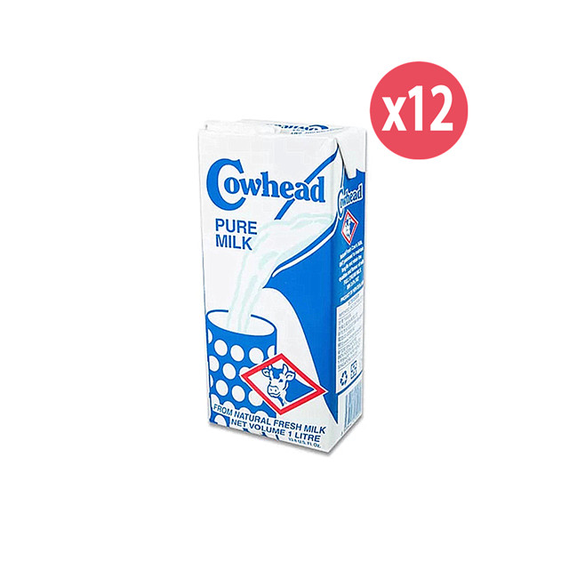 【Cowhead田園】100%無添加UHT全脂純牛乳1000mlx12罐/箱( 源自紐西蘭原裝進口 )