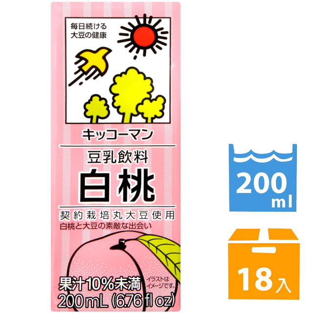 龜甲萬 龜甲萬豆乳-白桃風味 (200ml*18入)