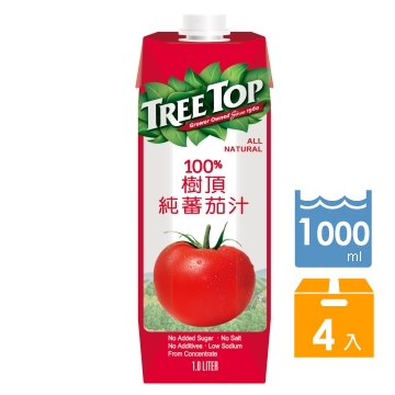 《Treetop》樹頂100%純蕃茄汁(1000mlx4瓶)