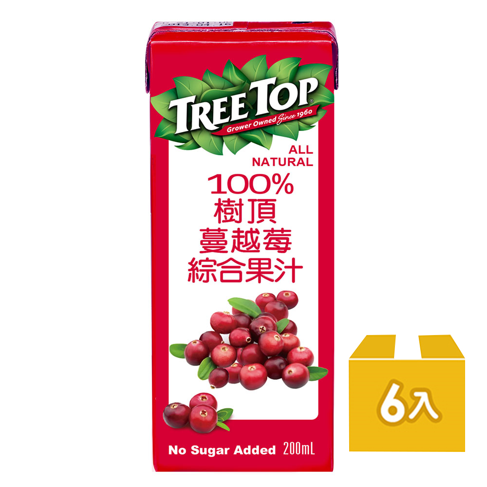 Tree top樹頂100%蔓越莓綜合果汁200ml*6