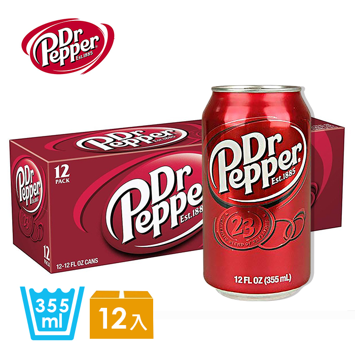 美國 DR PEPPER 可樂(355mlx12入)/箱