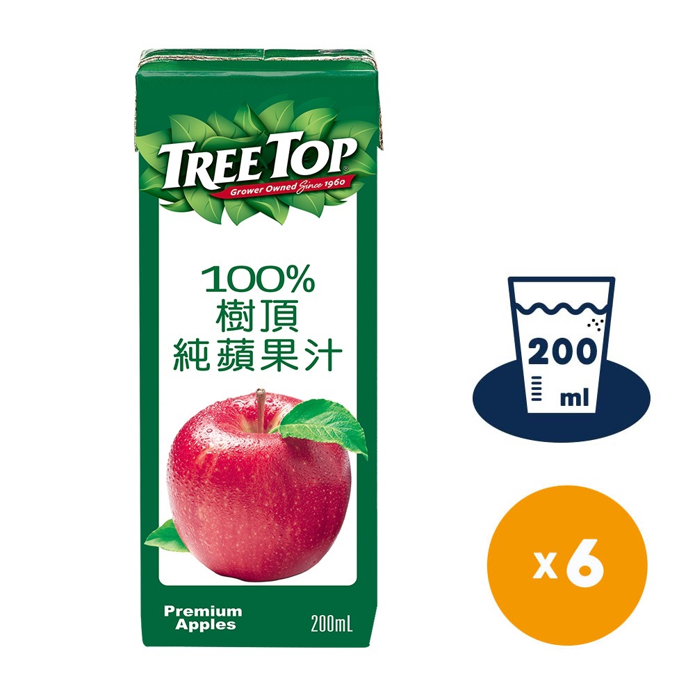 《Treetop》100%樹頂蘋果汁200ml*6/組)
