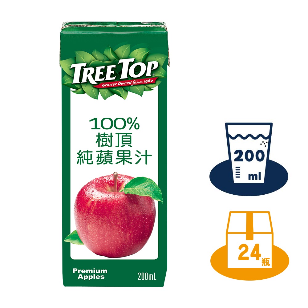 《Treetop》100%樹頂蘋果汁200ml*24入
