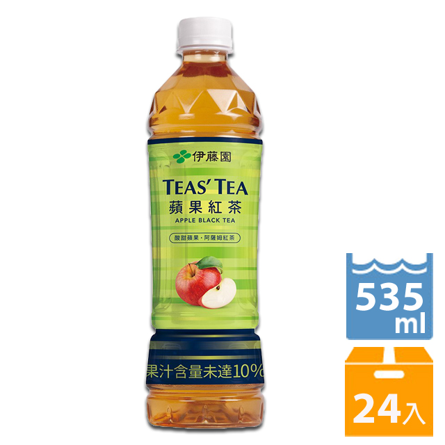 《伊藤園》TEASTEA 蘋果紅茶 535ml (24入/箱)x2箱