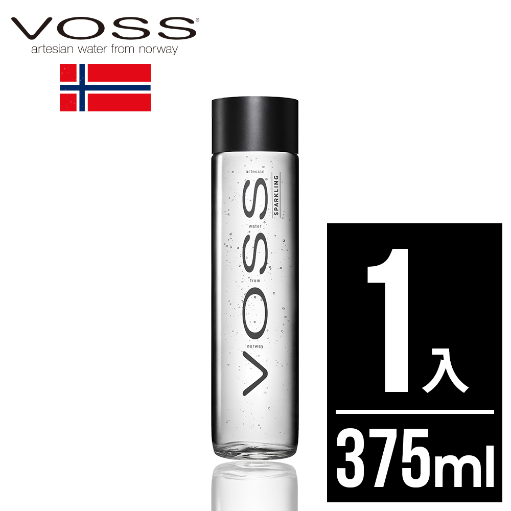 挪威VOSS芙絲頂級氣泡礦泉水(375ml)-時尚玻璃瓶