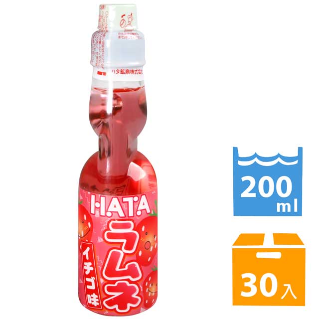 HATA 古早味彈珠汽水-草莓風味 (200ml*30入)