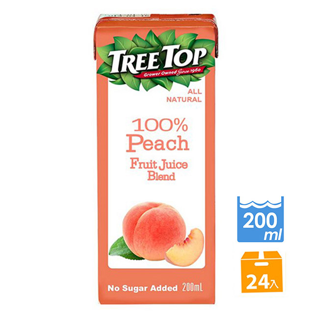 《Treetop》樹頂100%水蜜桃綜合果汁200ml*24入