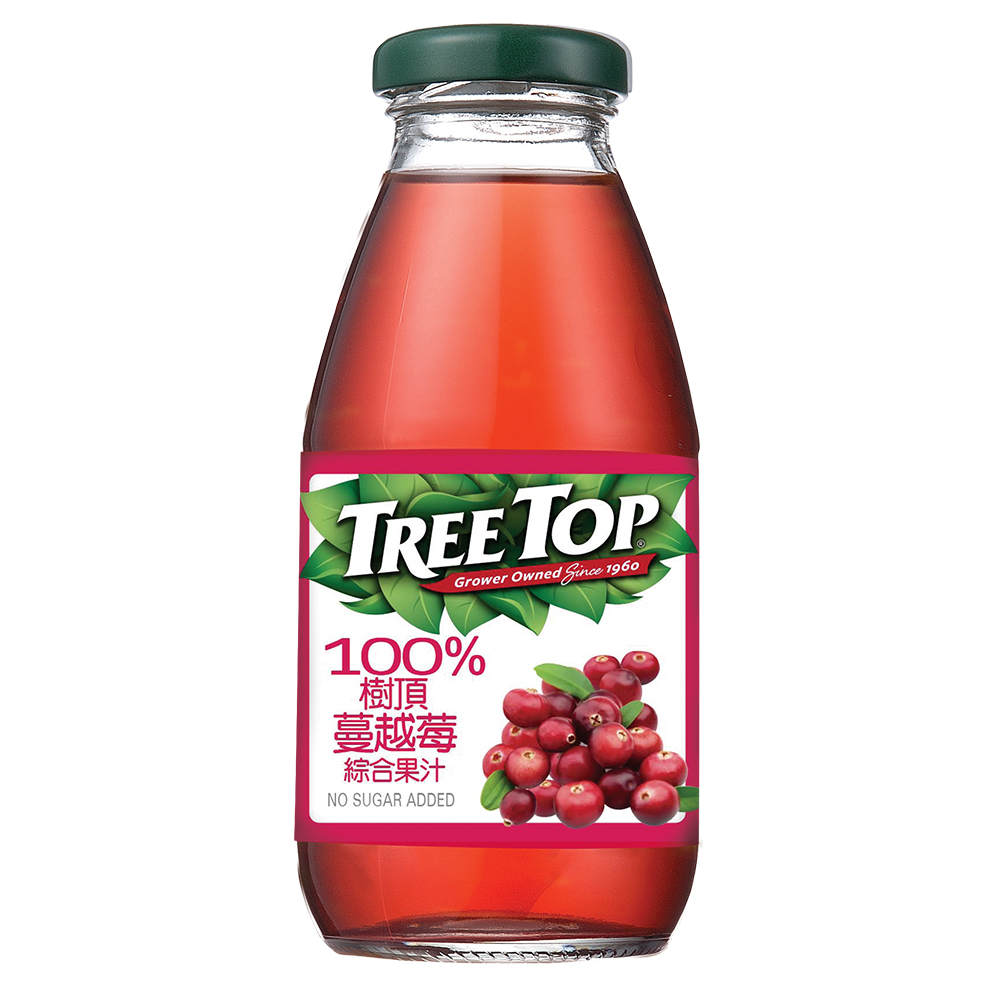 《Treetop》樹頂100%蔓越莓綜合果汁300mlx24瓶(玻璃瓶)