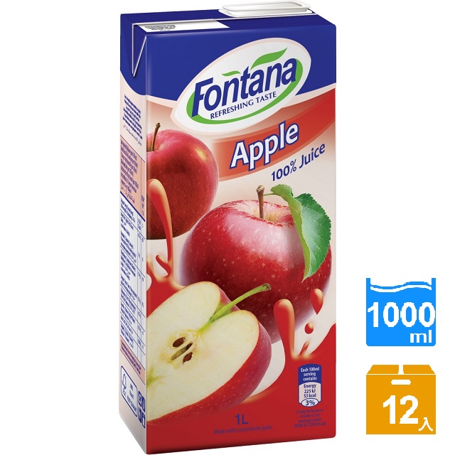 Fontana 蘋果汁 1公升*12瓶