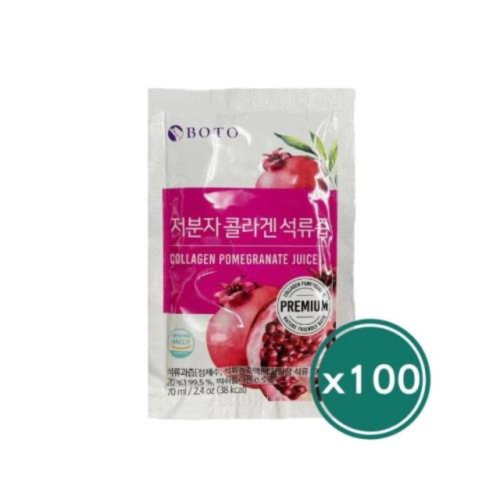 【RealShop 真食材本舖】韓國 BOTO 膠原蛋白濃縮紅石榴汁70ml/包(100包/箱)