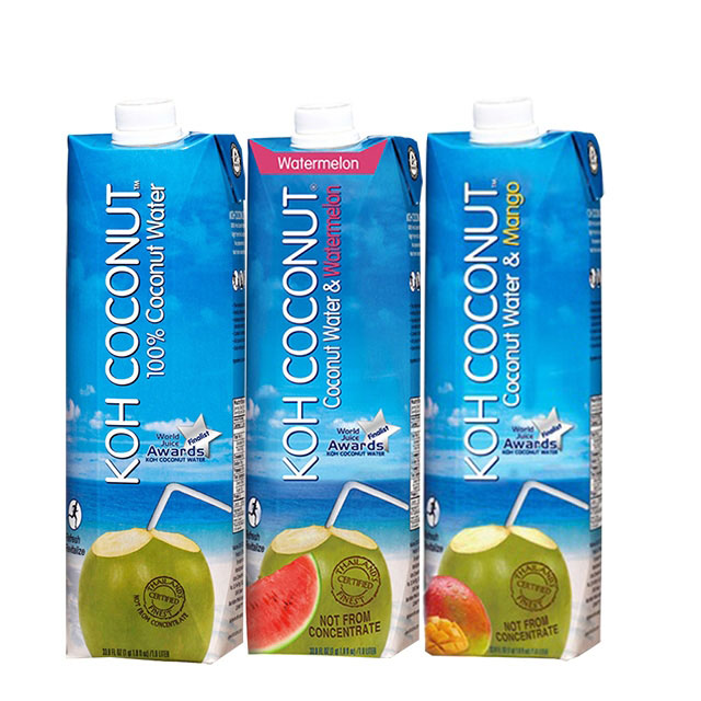 KOH COCONUT 酷椰嶼椰子汁系列組合包1000ml*3入(含椰子汁.椰子芒果汁.椰子西瓜汁各1罐)