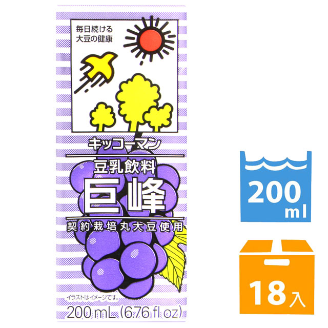 龜甲萬 龜甲萬豆乳-巨峰葡萄風味 (200ml*18入)