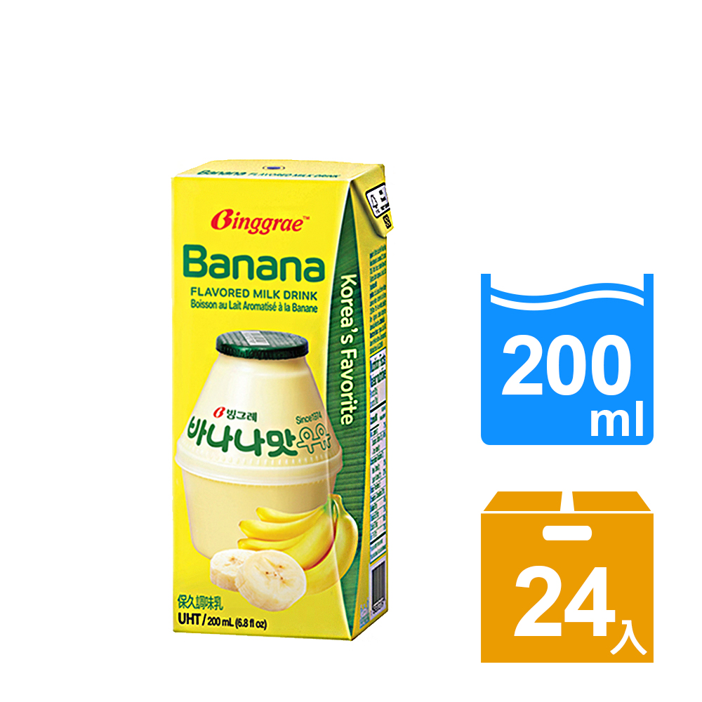 【韓味不二】Binggrae 香蕉牛奶 (200ml*24入)