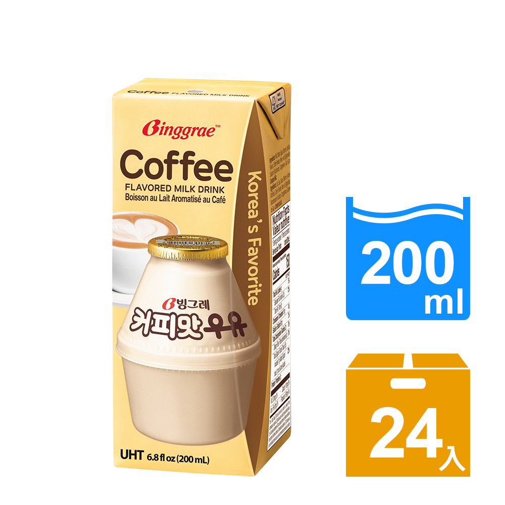 【韓味不二】Binggrae 咖啡牛奶 (200ml*24入)