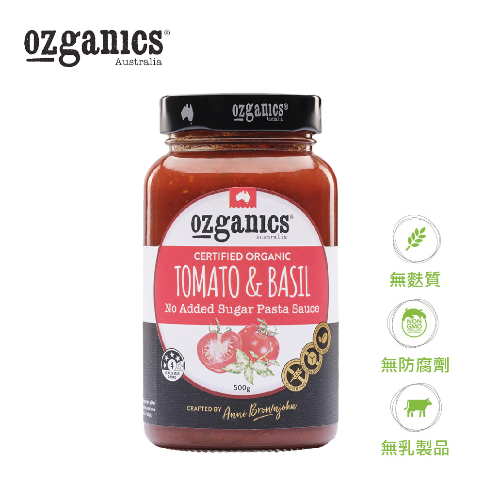 Ozganics 澳洲有機羅勒義大利麵醬 500G