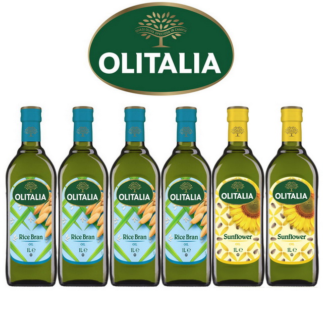 Olitalia奧利塔超值玄米油+葵花油禮盒組(1000mlx6瓶)