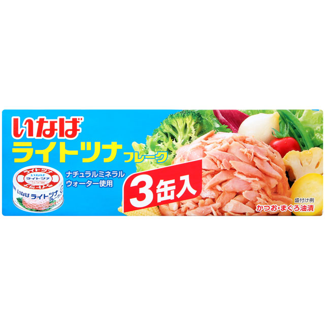 稻葉 三入鰹魚鮪魚罐 (70g*3入)