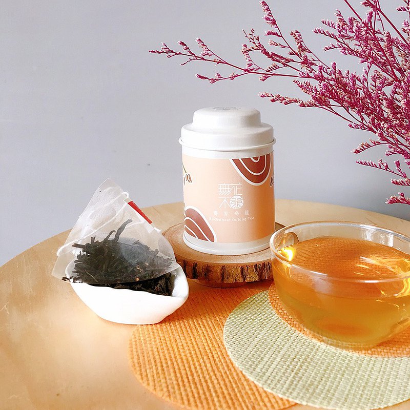 【無花不茶】原葉花茶系列-烏龍款：蕎麥烏龍—3g三角茶包*3入小鐵罐裝*5罐