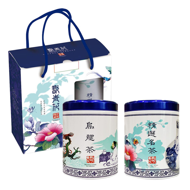 【名池茶業】翫青花阿里山青茶茶葉禮盒100gx2 (清香型x1、二分焙火x1)