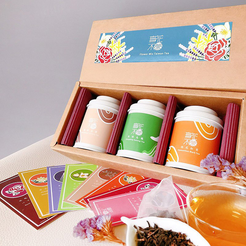 【無藏嚴選】無花不茶系列-經典3款花茶三角茶包禮盒*4盒