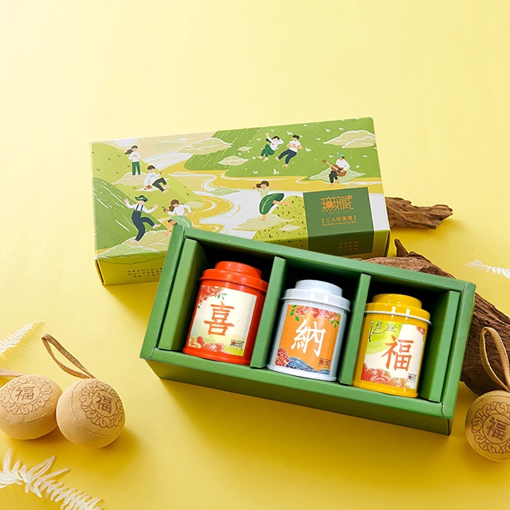 【無藏 | 清新款】阿里山故事茶 ─ 精美3入客製茶葉小禮盒 ─ 展翅飛翔 / 溫潤甘美x2組