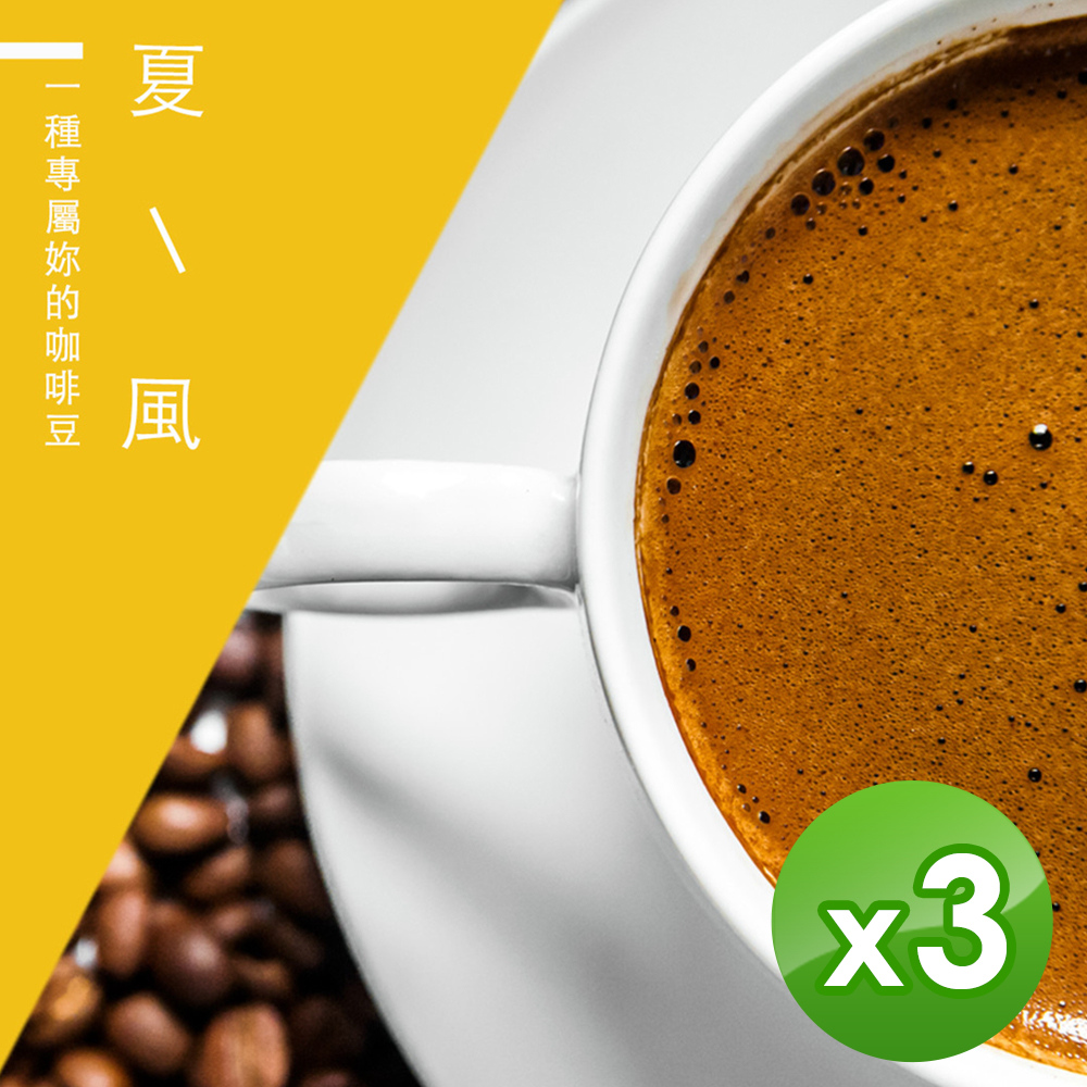 【微笑咖啡】夏風_台灣在地烘焙咖啡豆(1磅)x3