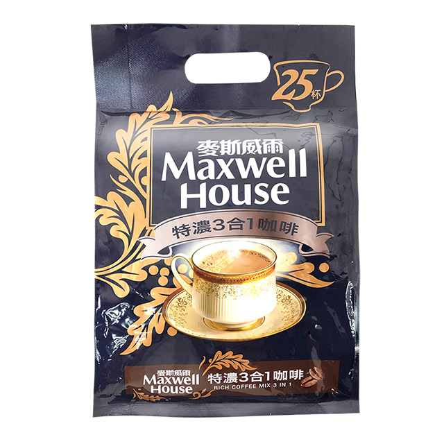 Maxwell麥斯威爾 特濃3合1咖啡 (13gX25包)x2袋